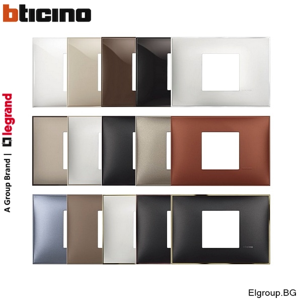 Лицеви декоративни рамки 2-модула R4819 Classia BTicino, 16-цвята, ИТАЛИАНСКИ СТАНДАРТ