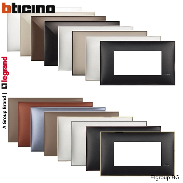 Лицеви декоративни рамки 4-модула R4804 Classia BTicino, 16-цвята, ИТАЛИАНСКИ СТАНДАРТ