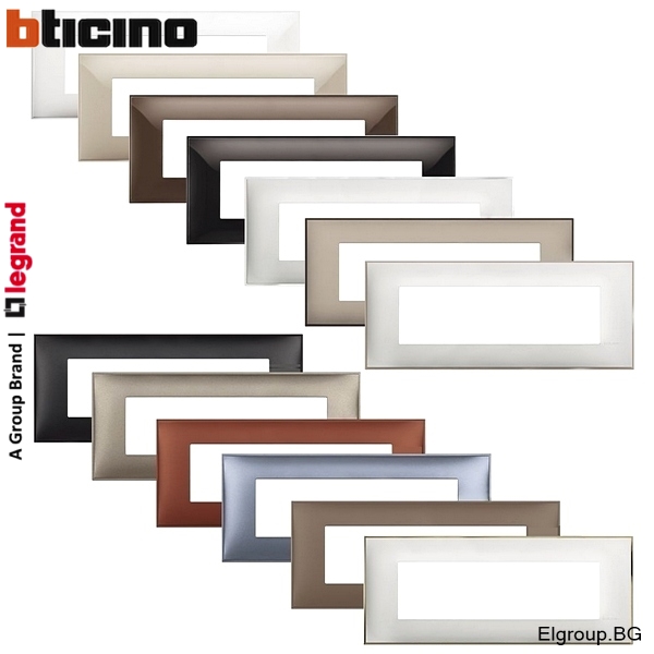 Лицеви декоративни рамки 7-модула R4807 Classia BTicino, 16-цвята, ИТАЛИАНСКИ СТАНДАРТ