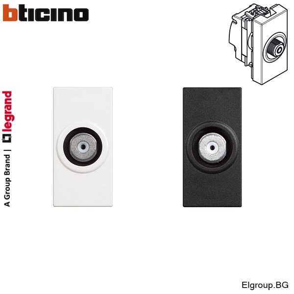 Телевизионна розетка 1-модул тип-F конектор Classia BTicino