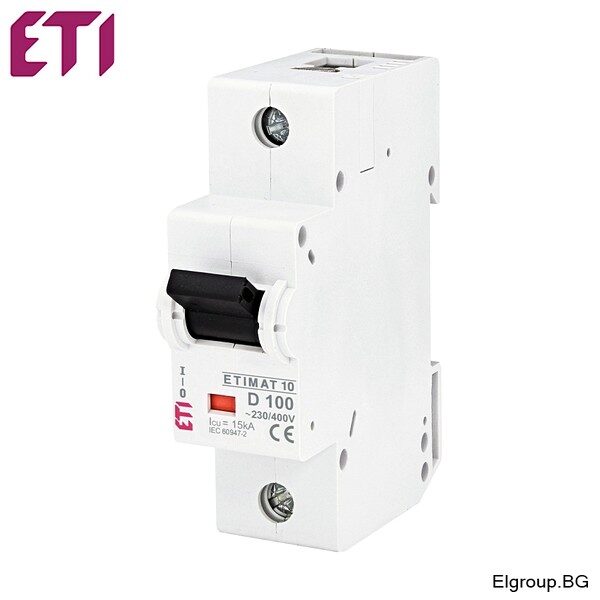 Автоматичен прекъсвач ETIMAT 10 1p D100A, 15kA