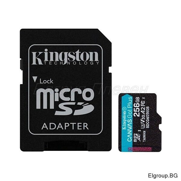 Micro SDXC карта памет Kingston SDCG4-256gb Canvas Go Plus