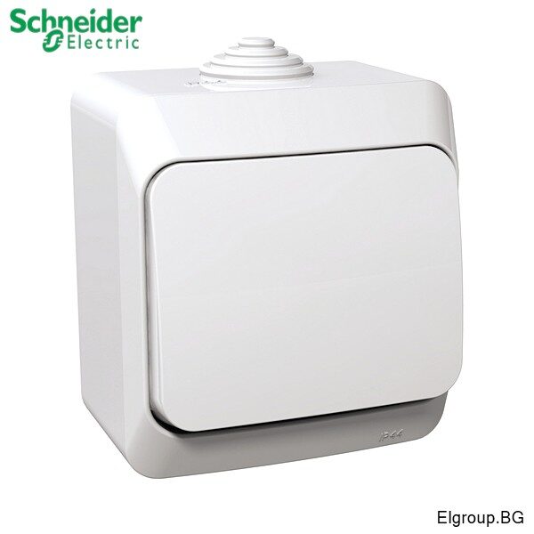 Еднополюсен БУТОН Cedar Plus WDE000511 Schneider Electric, 16A/250V, IP44, БЯЛ