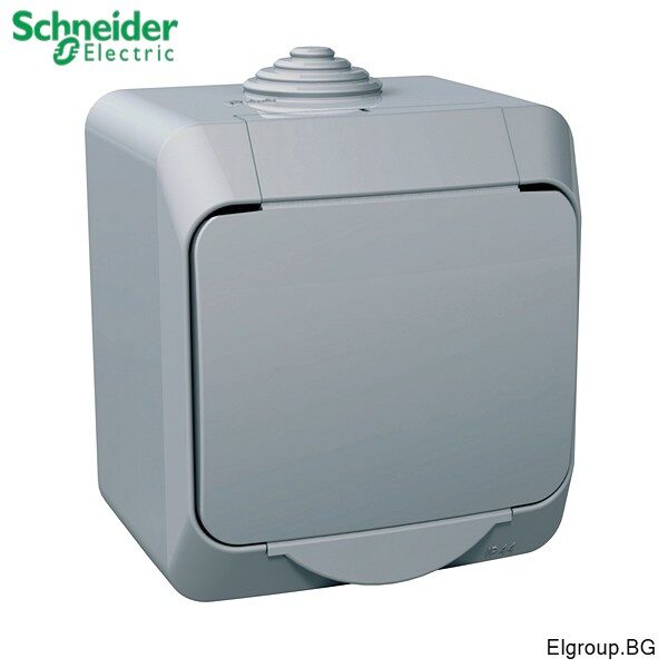 Контакт ШУКО Cedar Plus WDE000641 Schneider Electric, IP44, СИВ с плътен капак