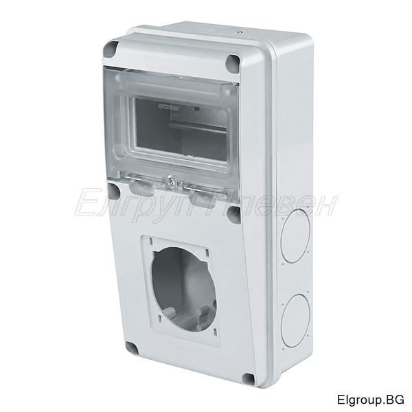 IP55 табло Scame 633.2013 за 1-индустриален 16A/32A, и 4-броя ШУКО контакта, UV защита